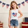 thumbnail image 5 of Avrnliq Girls Sleeveless Patriotic Shirt American Flag Heart Print Tank Top 4th of July Summer White,Size 6 T, 5 of 8
