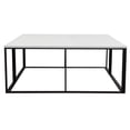thumbnail image 4 of Benjara Lify Cocktail Coffee Table-Modern 39" Square White Marble Top-Black Base, 4 of 5