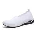 thumbnail image 2 of EliteGoogv Womens Slip On Sneakers Breathable Mesh Round Toe Walking Shoes For Women Summer Lightweight Footwear White US:9.5, 2 of 6