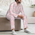 thumbnail image 7 of Naloa Easter Cute Rabbit Men’s Pajamas Set - Long Sleeve Button Down Sleep Shirt and Pajama Bottoms Sleepwear Set-Large, 7 of 7