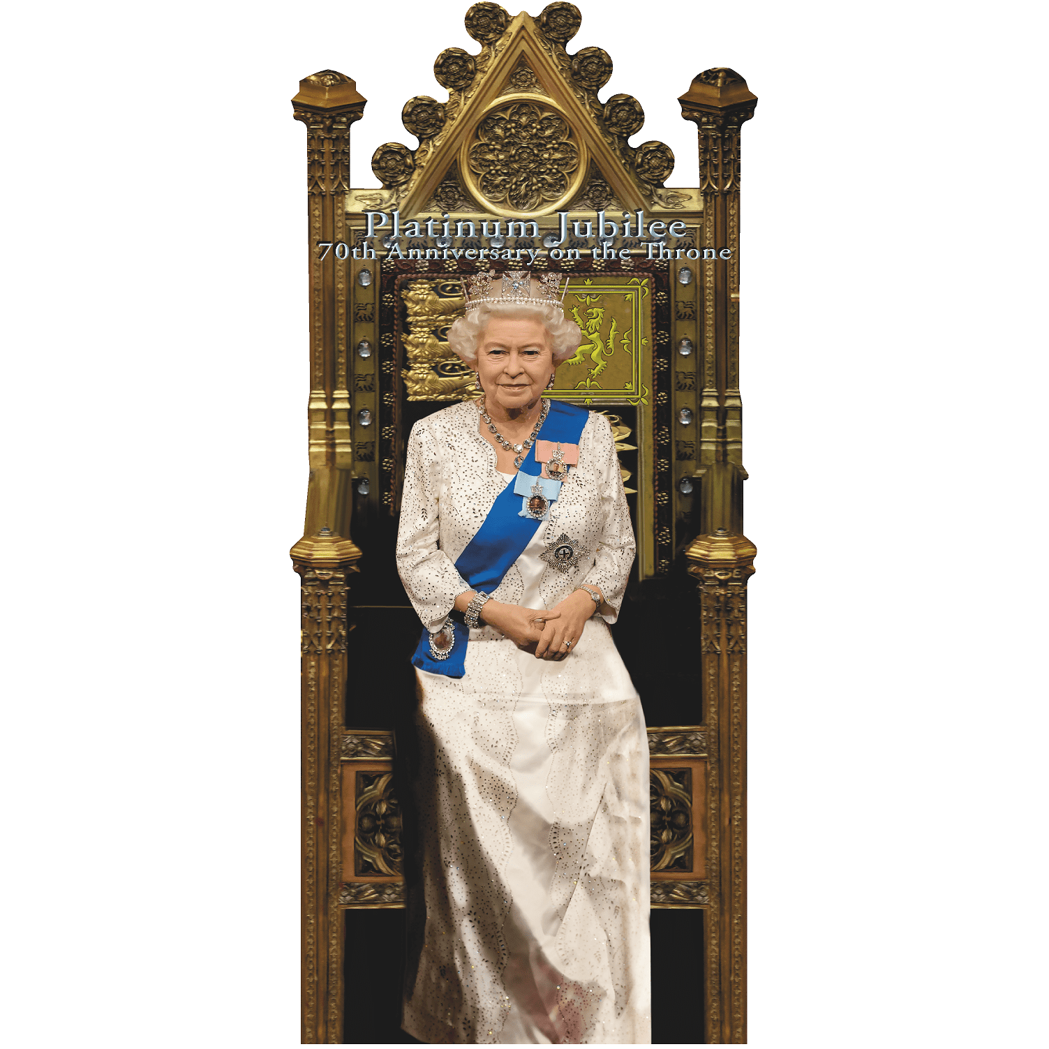 H10226 Queen Elizabeth II 70 70th Platinum Jubilee Throne Parliament Cardboard