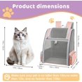 thumbnail image 2 of Cat Backpack Carrier Large Pet Backpack for Small Dog Medium Cat Puppy Kitten Bunny up to 15lbs, Ventilated Mesh Dog Collapsible Travel Backpack for Hiking Walking Outdoor, 2 of 7