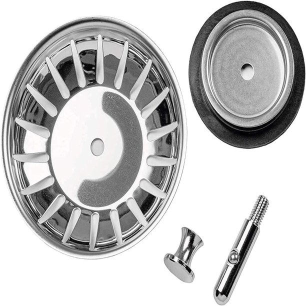2 PCS 304 Stainless Steel Kitchen Sink Strainer and Stopper Replacement