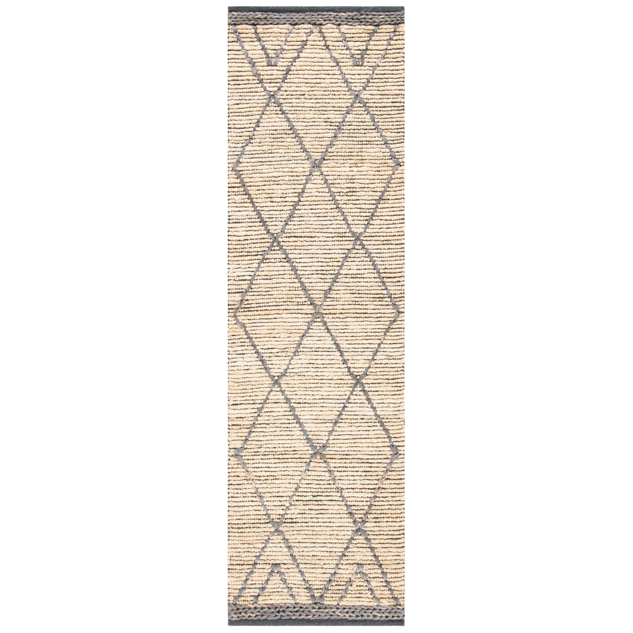 SAFAVIEH Natural Fiber Comhgham Geometric Area Rug, Natural/Grey, 5' x 8'