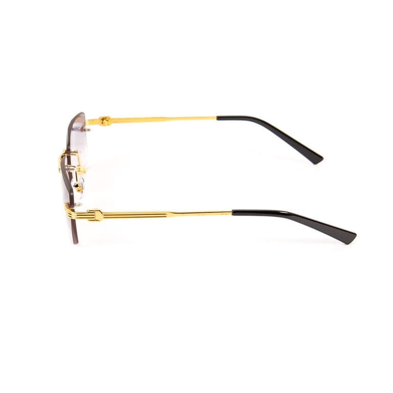 Retro Square Rimless Sunglasses Gold Frame Gradient Lens Unisex Trendy Hip Hop 41Cp0dk6gRL.jpg_BO30,255,255,  main image 4