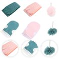 thumbnail image 3 of 6Pcs Shower Bath Gloves Bathing Mesh Ball Exfoliating Back Skin Scrubber Strap, 3 of 9