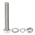 thumbnail image 2 of Uxcell M8 x 50mm 304 Stainless Steel Hex Head Screws Bolts, Nuts, Flat & Lock Washers Kits 6 Sets, 2 of 4