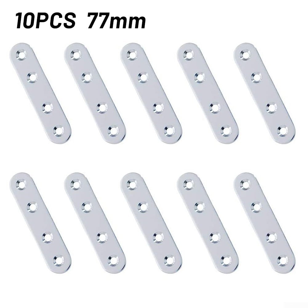 uxcell 2pcs Straight Bracket Stainless Steel 60x38mm Flat Brace Fastener Brackets Corner Protector Support with Screws for Wall Furniture 