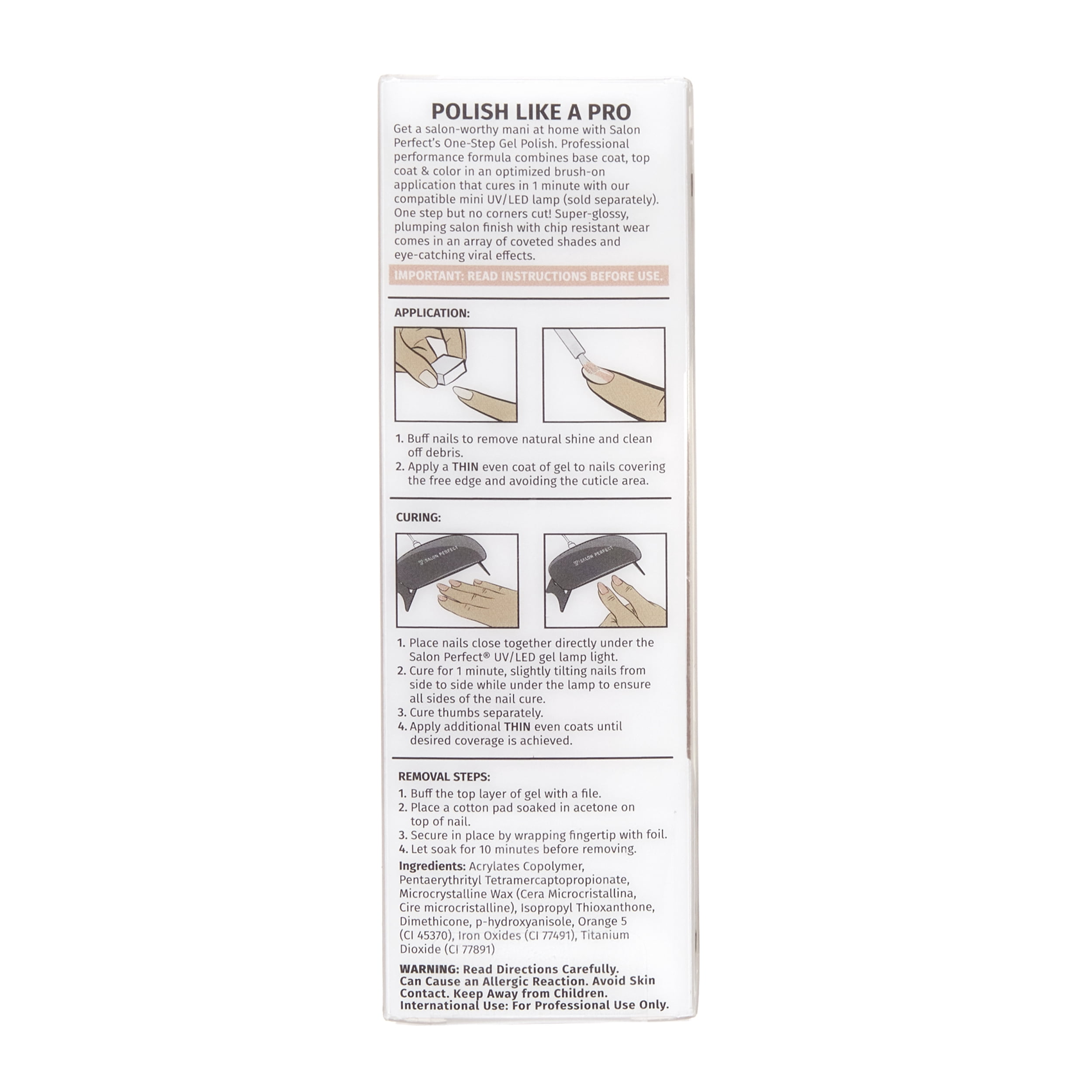 Salon Perfect Milky One Step Gel, Caramel, Beige Nail Polish, 0.5 fl oz