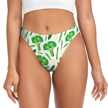 Thongs for Women - Asparagus cucumber No Show Seamless Womens Thongs Underwear  Stretch G String Thongs for Women  Ladies Breathable Kawaii Thong Bikini Panties Briefs