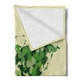 thumbnail image 2 of Floral World Map Soft Flannel Fleece Throw Blanket, Saint Patrick Day Motif with Retro World Map Clover Leaf, Cozy Plush for Indoor and Outdoor Use, 50" x 60", Fern Green Cream, by Ambesonne, 2 of 5