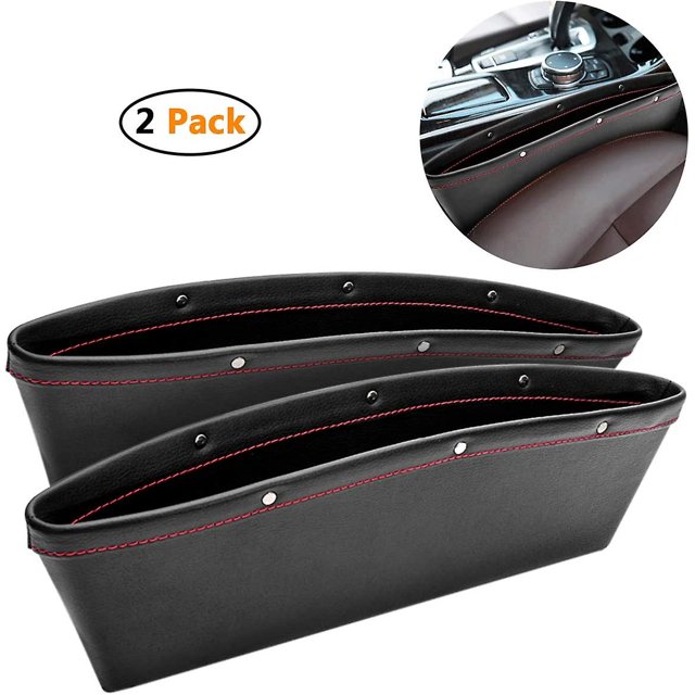 Bolsillo lateral para asiento de automóvil, caja de almacenamiento para bolso de automóvil, caja de almacenamiento impermeable con espacio, caja de borde para automóvil, espaciador
