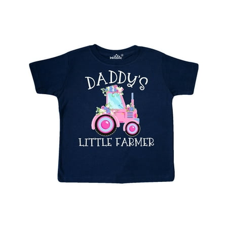 

Inktastic Daddys Little Farmer- Pink Tractor and Flowers Gift Toddler Boy or Toddler Girl T-Shirt