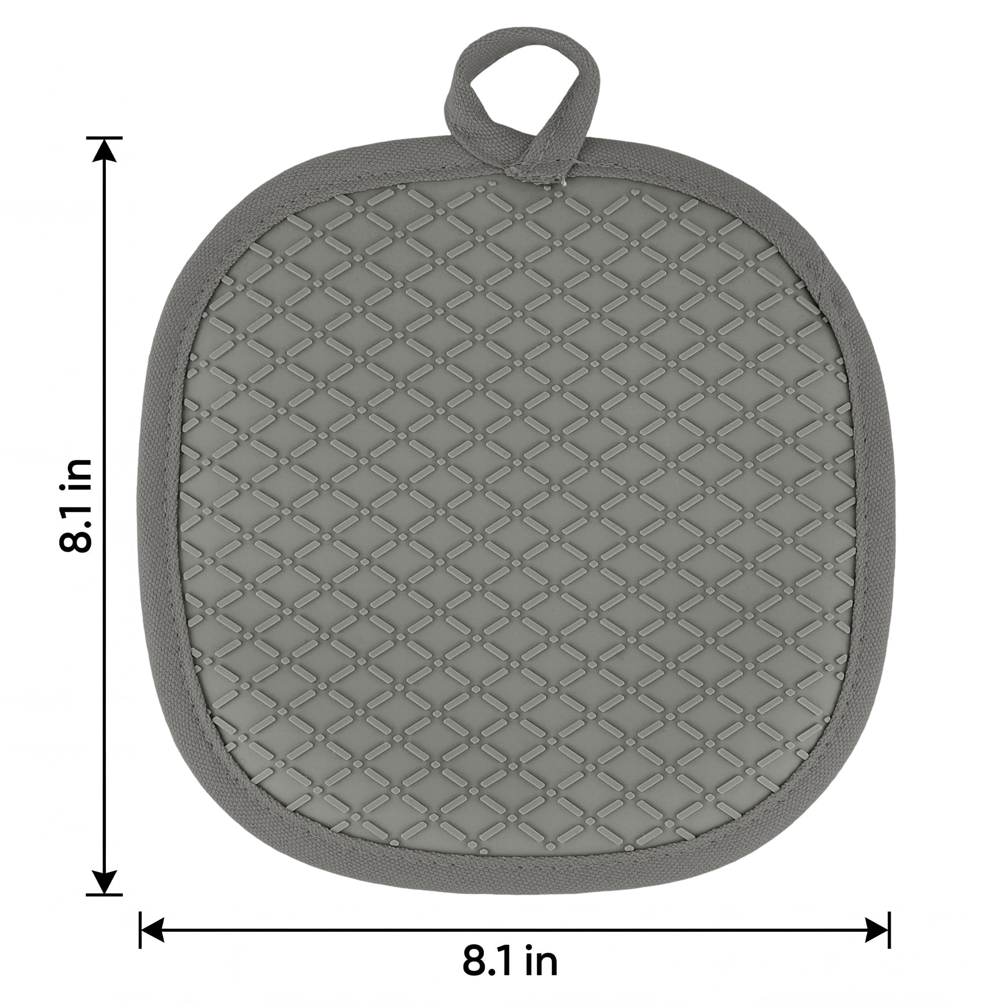 Unique Bargains 2Pcs Heat Resistant Trivets Non Slip Pot Holders Gray 8.1*8.1in