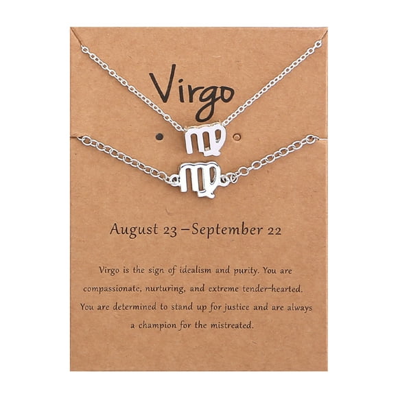 Zodiac Necklace Set 12 Constellation Sign Pendant Necklace Astrology Horoscope Necklace With Gold Message Card Birthday Gift for Women