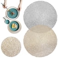 thumbnail image 6 of Round Placemats Set of 1, Vinyl Hollow Placemats 15 Inch, Washable Easy Clean Wipeable Non Slip Stain Heat Resistant Dining Table Place Mats for Home Dining Party Tabletop Decoration(Silver,15x15"), 6 of 7