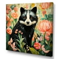 thumbnail image 2 of Designart "Playful Skunk in Black Floral Meadows II" Animals Wall Art - Modern Black Skunk Hallway Wall Art Decor, 2 of 6