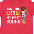thumbnail image 4 of Inktastic Yes, This is My First Rodeo Cowgirl in Hat and Boots Girls Toddler T-Shirt, 4 of 5