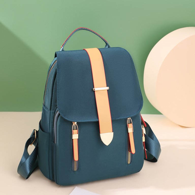 Women Oxford Cloth Backpack Teens Color-Block Backpack  display picture 1