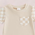 thumbnail image 4 of Kogui Baby Summer Clothes Baby Boy Western Clothes Waffle Romper Jumpsuit Newborn Coming Home Outfit 0 3 6 9 12 18 24 Months (Beige,0-3 Months), 4 of 4