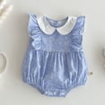 thumbnail image 1 of Body Floral con sombrero para niñas, ropa de verano para bebés, cuello Peter Pan, vestido de una pieza para niñas, traje de hermana, 1 of 6