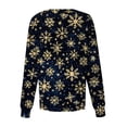 thumbnail image 5 of Christmas Scrub Jackets for Women Snowflake Print Long Sleeve Plus Size Nurse Work Uniform with Pockets Holiday Snap Front Button Down Scrubs Stretchy Jackets Navy,S, 5 of 5