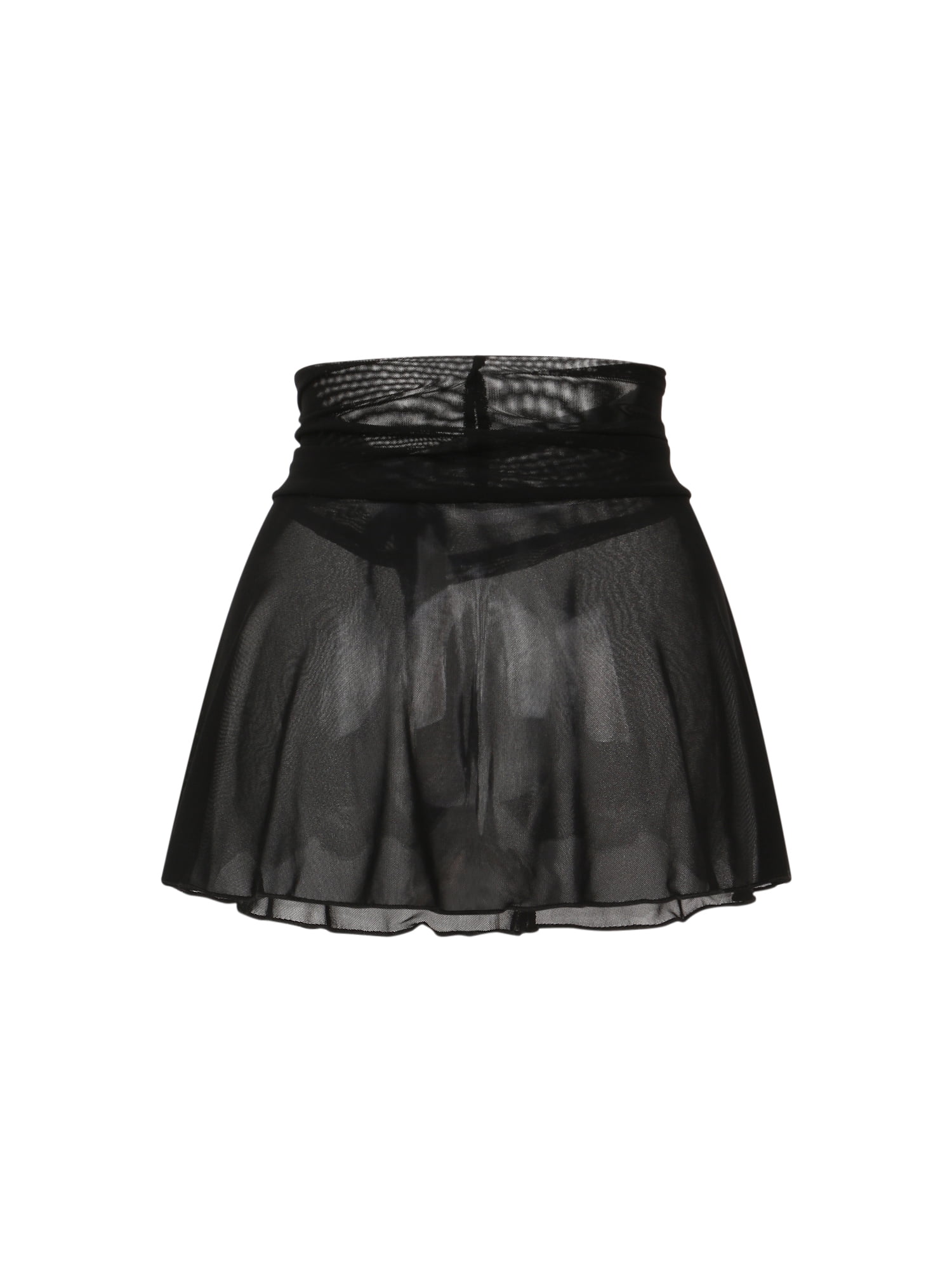 SAYOO Short Skirt Women'S Transparent Mesh Mini Skirt High Waist