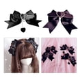 thumbnail image 2 of Bowknot Hairpin with Chain for Women Kids Gothic Charm Hair Clip Aesthetics Halloween Hair Accessories, 2 of 8
