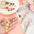 thumbnail image 3 of 6 llaveros de flores doradas, bonitos llaveros de margaritas y cerezas, 6 colores de esmalte, accesorios de metal divididos, llaveros a granel, 3 of 6