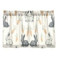 thumbnail image 7 of Yayeee Kitchen Curtains Tier Pair Light Filtering 27"x24" Rod Pocket Short Cafe Window Panel, Adorable Bunnies, 7 of 7