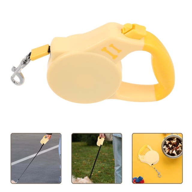 ADDHAT Correa De Tracción Retráctil Automática Para Perros Con Único Y Duradero En Color Amarillo