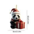 thumbnail image 3 of CMrtew Christmas Panda Pendant Ornament Cute Acrylic Cartoon Panda Decor for Tree, Home & Car Festive Holiday Hanging Decorations, 3 of 4