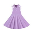 thumbnail image 1 of Tranfacy Robes d'Été pour Filles, Robe pour Tout-Petite Fille, Robe d'Été Sans Manches pour Petite Fille à Col en V avec Boutons, Taille Cintrée, Longue Plissée, 1 of 7