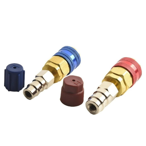 Kisronda Car AC Quick Connector High Low Connector Fitting Refrigerant Tank Adapter Kit for Refrigeration Air Conditioning Vehicle noble