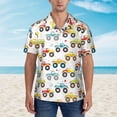 thumbnail image 2 of Honeii Cartoon Monster Trucks Print Men’s Hawaiian Shirt,Classic Button-Down Short Sleeve Shirt, for Beach, Vacation, and Outdoor Activities,XX-Large, 2 of 7