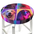 thumbnail image 3 of Lsque cute dogs of different breeds Pattern Round Bar chair cushion covers Velvet Fabric Premium Comfort Protects from Scratches and Stains for 14-17 Inch Chair-12 inch, 3 of 7