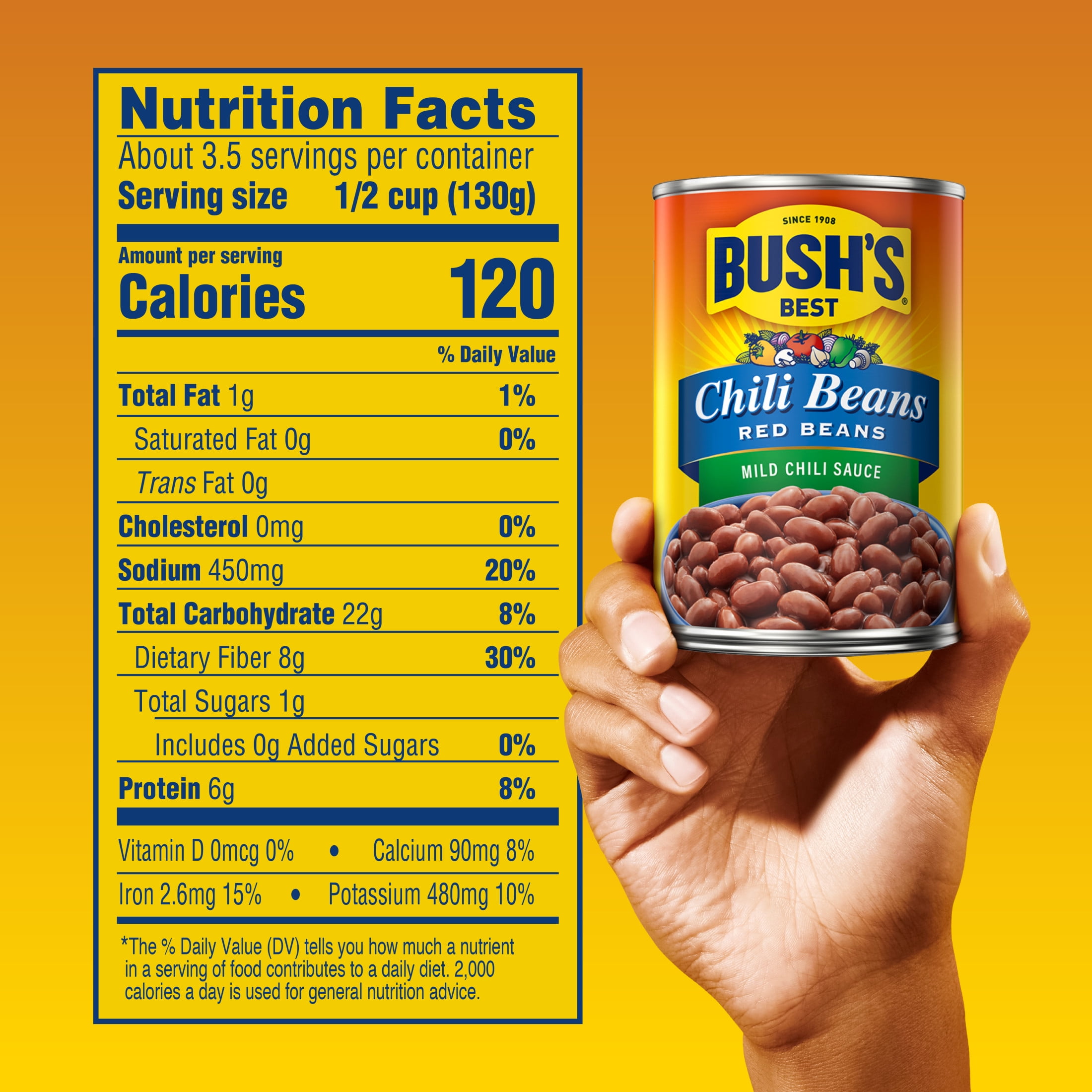 (12 pack) Bush's Chili Beans, Canned Red Beans in Mild Chili Sauce, 16 oz Can