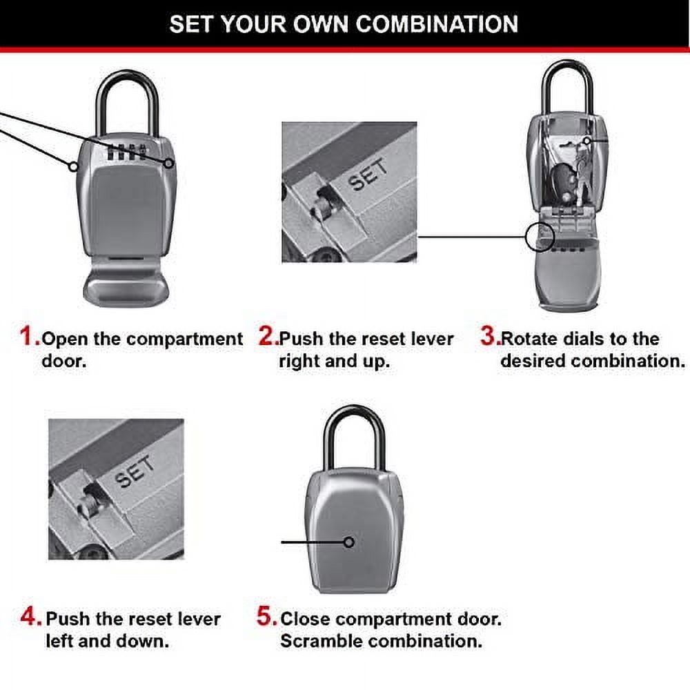 Master Lock 5414D Heavy Duty Key Lock Box, Zinc, Portable