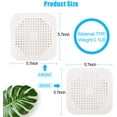 thumbnail image 2 of Square Drain Cover for Shower 5.7-inch TPR Drain Hair Catcher Flat Silicone Plug for Bathroom and Kitchen Grey/White Filter Shower Drain Protection Flat Strainer Stopper with Suction Cups (Grey), 2 of 7