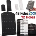 thumbnail image 2 of 48/72Holes Portable Earrings Ear Studs Holder Plastic Jewelry Display Holders Earring Showcase Organizer Stand Storage Rack White Black, 2 of 6