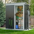 thumbnail image 6 of Aoxun 5' x 3' Outdoor Metal Storage Shed, with Door, Tool Storage Shed for Backyard, Patio, Lawn, 6 of 8
