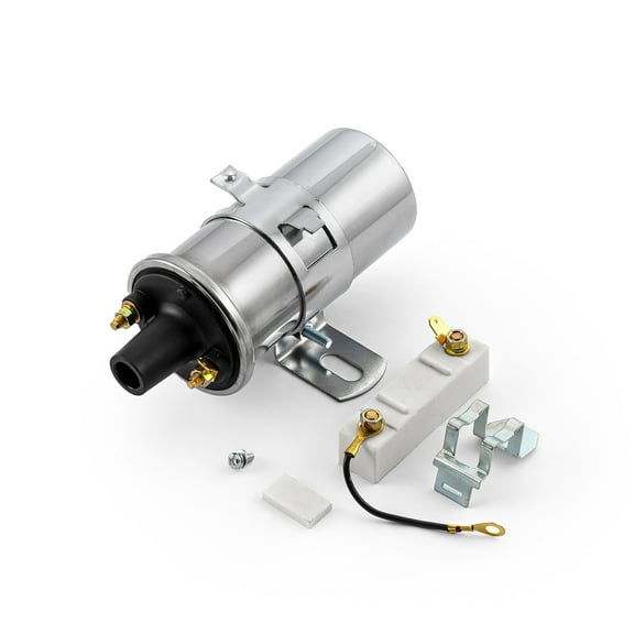 Speedmaster PCE382.1016.01 12V Electronic Round Oil Filled Female Round Canister Ignition Coil Chrome