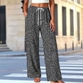 thumbnail image 2 of Yertdoel Pajama Pants Women Unisex Fashion Printed Elastic Waist Wide Leg Casual Sleep Pants Drawstring Comfy Lounge Bottoms with Pockets, 2 of 7