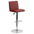 thumbnail image 2 of Emma + Oliver Burgundy Vinyl Adjustable Height Panel Back Barstool, 2 of 6