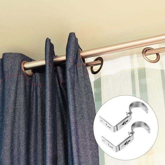 PBPBOX 2pcs Curtain Rod Brackets Holders For Design For Living Bedroom Office More Heavy Duty For Standard Rods