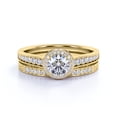 thumbnail image 3 of JeenMata Anillo de Compromiso con Diseño de Solitario con Hojas de Rama de Moissanita de Talla Brillante Redonda de 0,50 Quilates en Baño de Oro Blanco de 18 K sobre Plata, 3 of 6