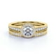 thumbnail image 3 of JeenMata Anillo de Compromiso con Diseño de Solitario con Hojas de Rama de Moissanita de Talla Brillante Redonda de 0,50 Quilates en Baño de Oro Blanco de 18 K sobre Plata, 3 of 6