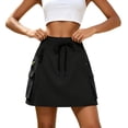 thumbnail image 2 of Busydd Cargo Skirts for Women with Pockets Fashion Solid Color Zipper Mini Skirt Casual Outdoor High Waisted Drawstring Sport Skirt XL, 2 of 8