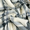 thumbnail image 4 of Cumka Sherpa Blanket, Super Soft Fuzzy Flannel Fleece/Wool Like Reversible Velvet Plush Blanket, Thick Warm Blanket for Winter (Size 57"x77", Black gray lattice), 4 of 4