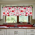 thumbnail image 3 of Yayeee Kitchen Curtains Tier Set of 2 Light Filtering 57"x24" Over Sink Window Panels, Pink Floral, 3 of 7